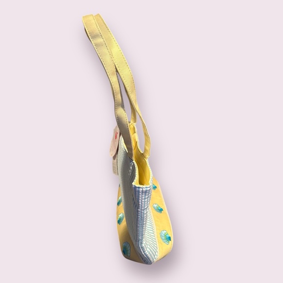 NWT Quacker Factory Chic Women’s Striped Tote Bag - Yellow and Blue Beach - Picture 8 of 12